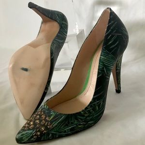 Zara Tropical Pineapple, Palm Tree Pumps Size:8